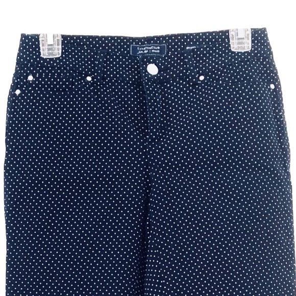 Charter Club Bristol Size 2P Skinny Ankle Jeans Stretch High Rise Blue Polka Dot - Picture 4 of 7